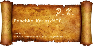 Paschke Kristóf névjegykártya