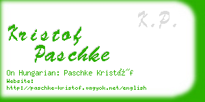 kristof paschke business card